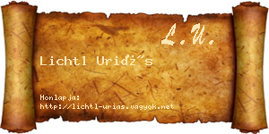 Lichtl Uriás névjegykártya